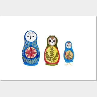 Owl Nesting Dolls - Set 1 Posters and Art